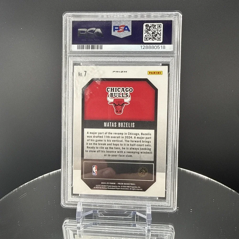 2024 Panini Prizm Emergent Green Prizm #7 Matas Buzelis Rookie RC PSA‎ 9 Bulls